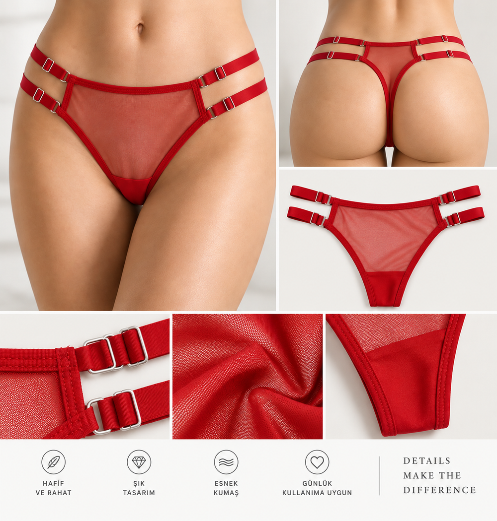 Rouge Çift Bantlı Tanga - ön görünüm